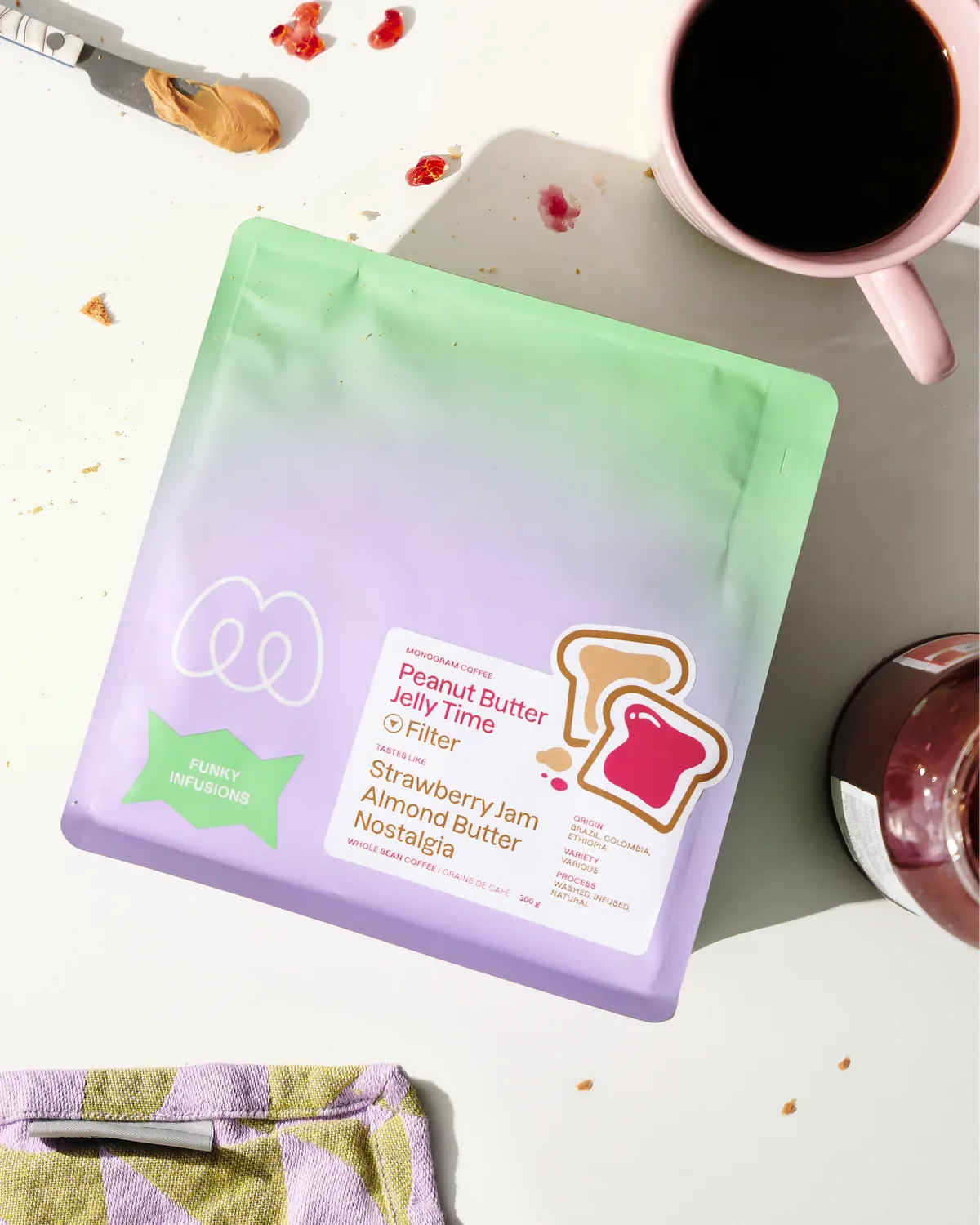 Peanut Butter Jelly Time — as sold by Monogram Coffee